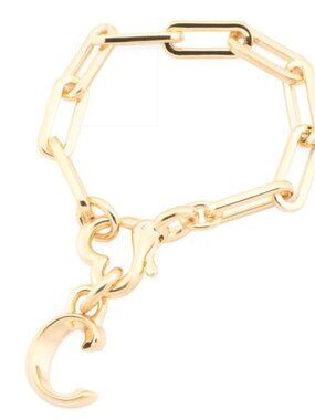 C Monogram Gold Milor Bracelet Heart Lock